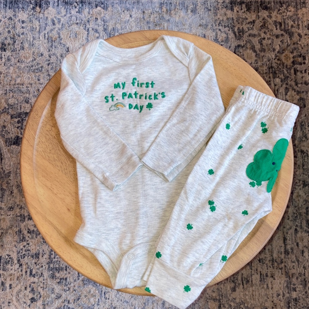 #5. Carter’s Child of Mine - Baby St. Patrick's Day One-Piece Set with Shamrock